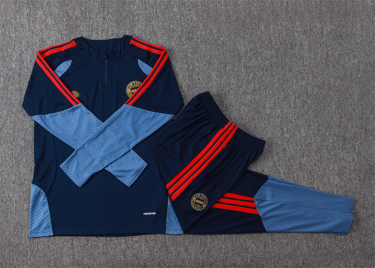 2026-27 Bayern Munich Blue Half Zip Training Suit Adults Or Children