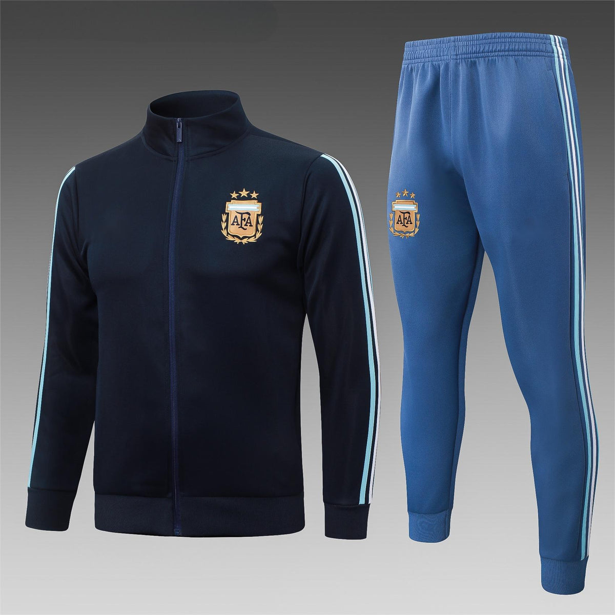 2026 Argentina Royal Blue White Sides Full Zip Training Suit Adults Or Children