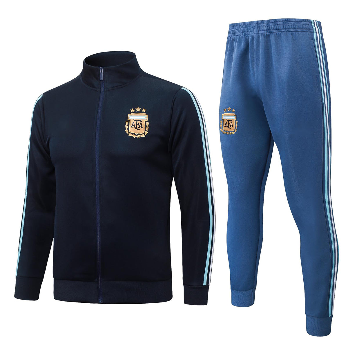 2026 Argentina Royal Blue White Sides Full Zip Training Suit Adults Or Children