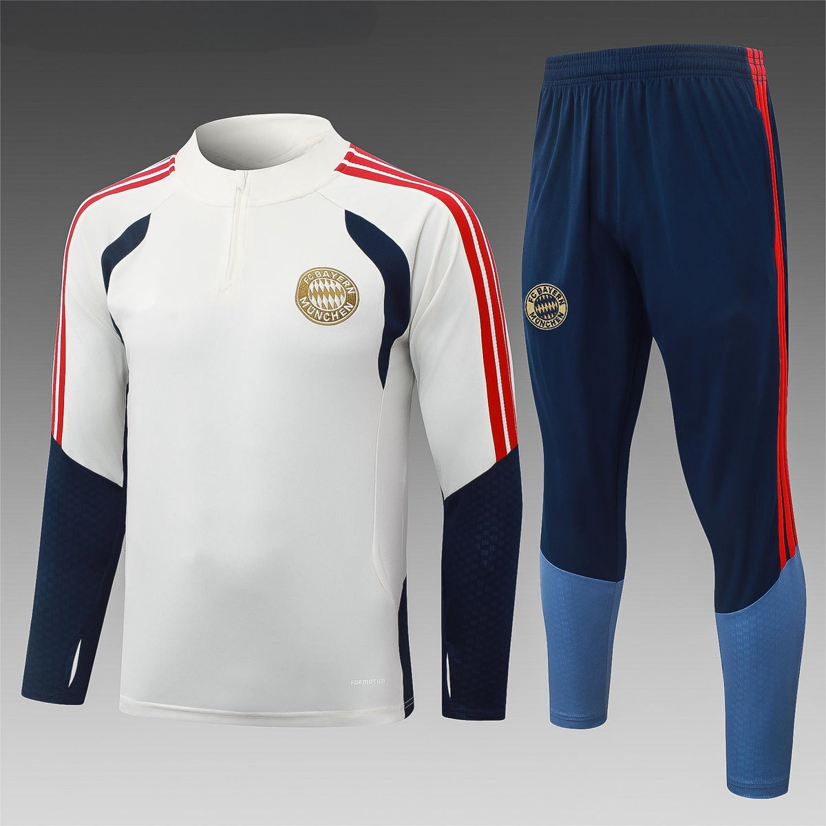2026-27 Bayern Munich Beige Half Zip Training Suit Adults Or Children