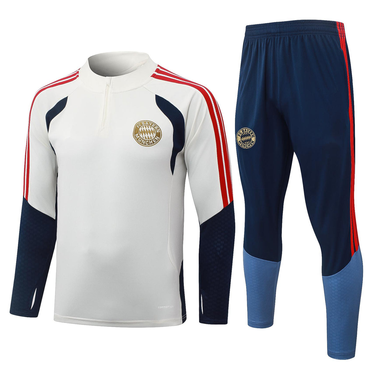 2026-27 Bayern Munich Beige Half Zip Training Suit Adults Or Children