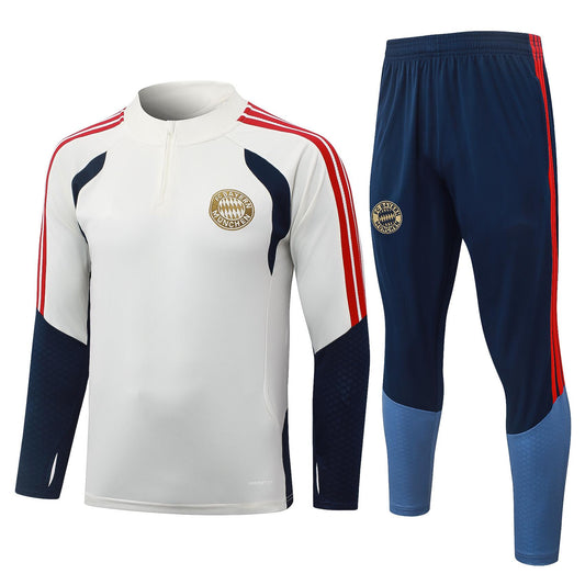 2026-27 Bayern Munich Beige Half Zip Training Suit Adults Or Children