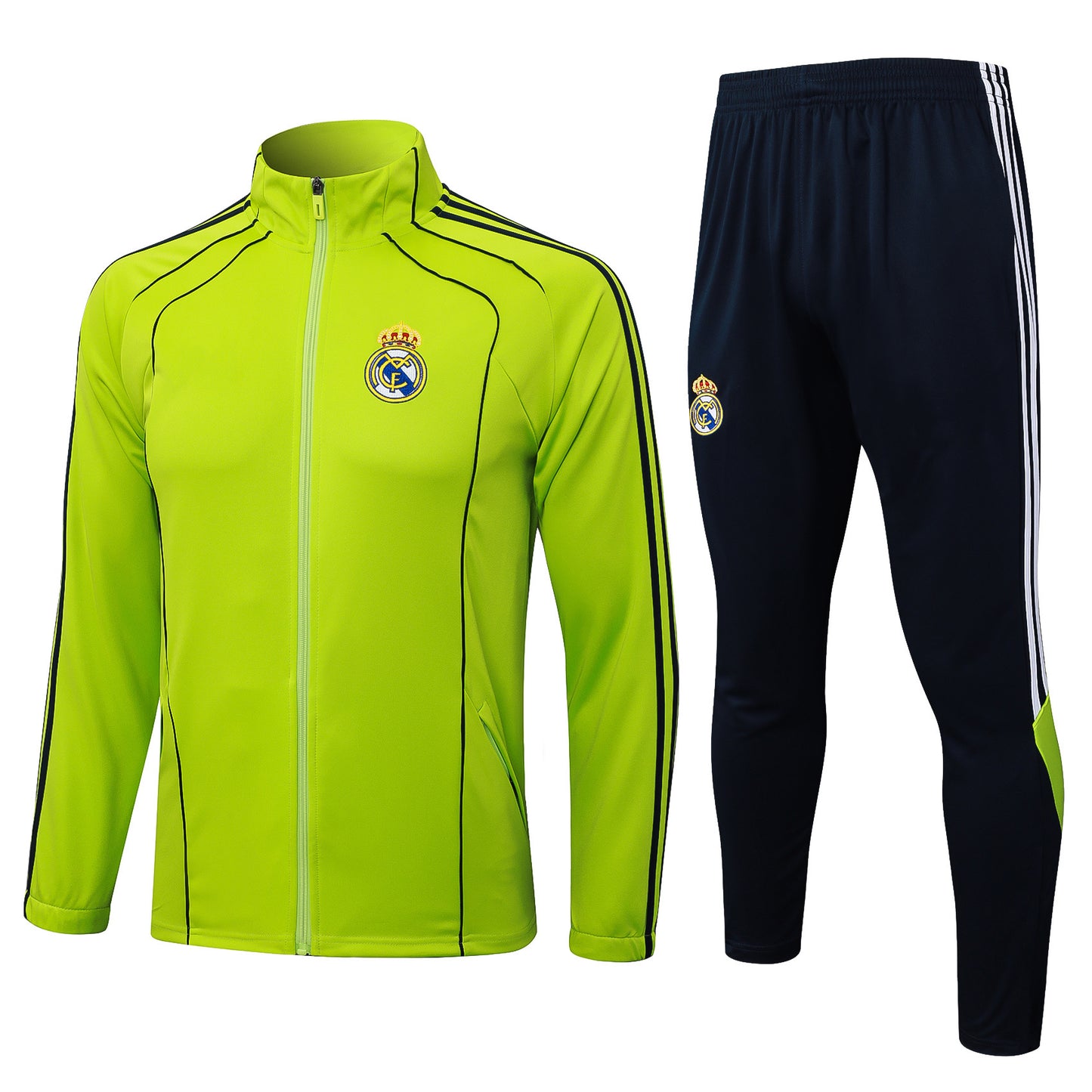 2025-26 Real Madrid Chándal de entrenamiento verde hierba con cremallera larga Tallas S-2XL