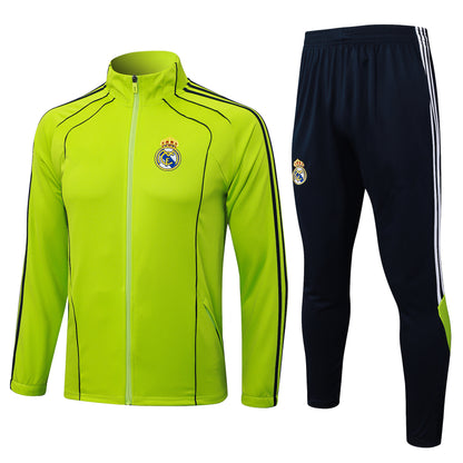 2025-26 Real Madrid Chándal de entrenamiento verde hierba con cremallera larga Tallas S-2XL