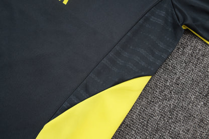 2025-26 Real Madrid Dark gray (yellow sleeves) Training Suit S-2XL