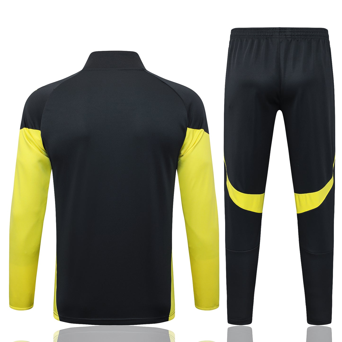 2025-26 Real Madrid Chándal de entrenamiento con cremallera larga, gris oscuro (mangas amarillas) Tallas S-2XL