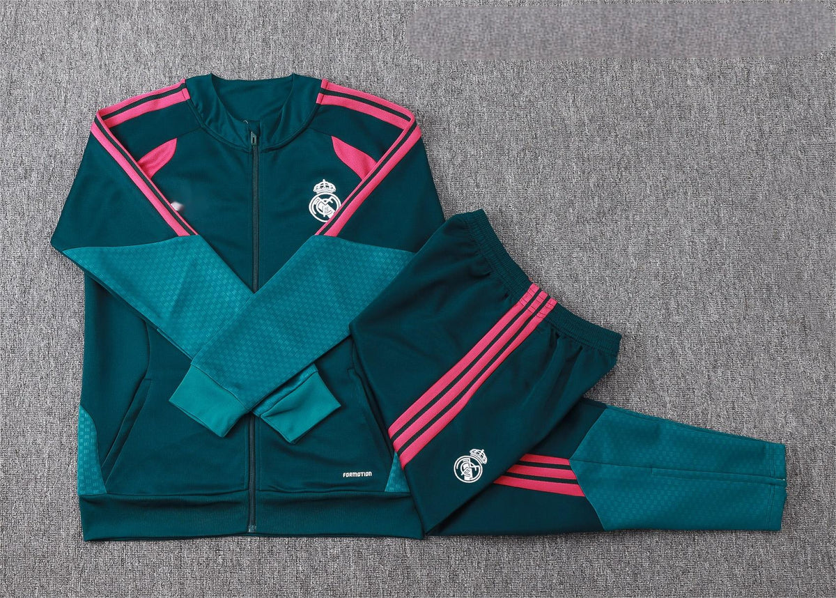 2026-27 Real Madrid Green Full Zip Training Suit Adults Or Children