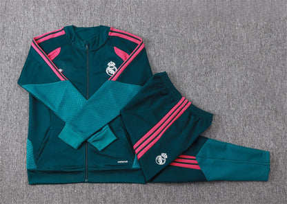 2026-27 Real Madrid Green Full Zip Training Suit Adults Or Children