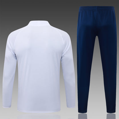 2026-27 Real Madrid White Yellow Ribbon Half Zip Training Suit Adults Or Children