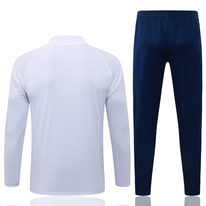 2026-27 Real Madrid White Yellow Ribbon Half Zip Training Suit Adults Or Children