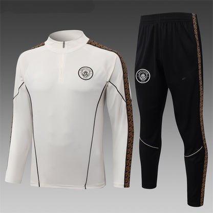 2026-27 Manchester City Beige Half Zip Training Suit Adults Or Children
