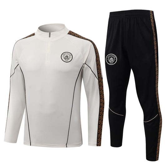 2026-27 Manchester City Beige Half Zip Training Suit Adults Or Children
