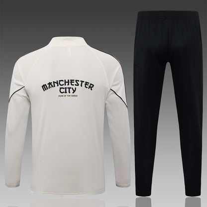 2026-27 Manchester City Beige Half Zip Training Suit Adults Or Children