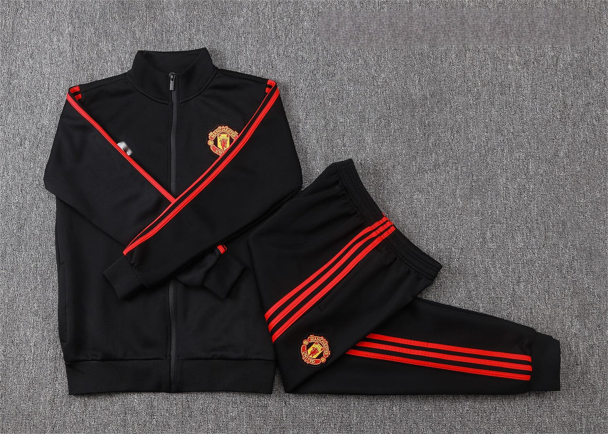 2026-27 Manchester United Black Red Sides Full Zip Training Suit Adults Or Children