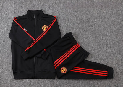 2026-27 Manchester United Black Red Sides Full Zip Training Suit Adults Or Children