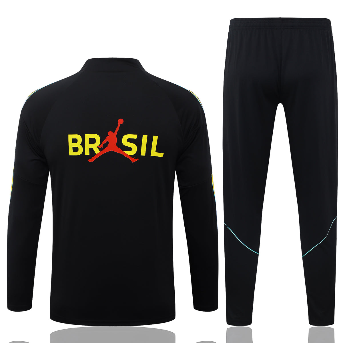 2026 Brazil Black Yellow Half Zip Training Suit Adults Or Children