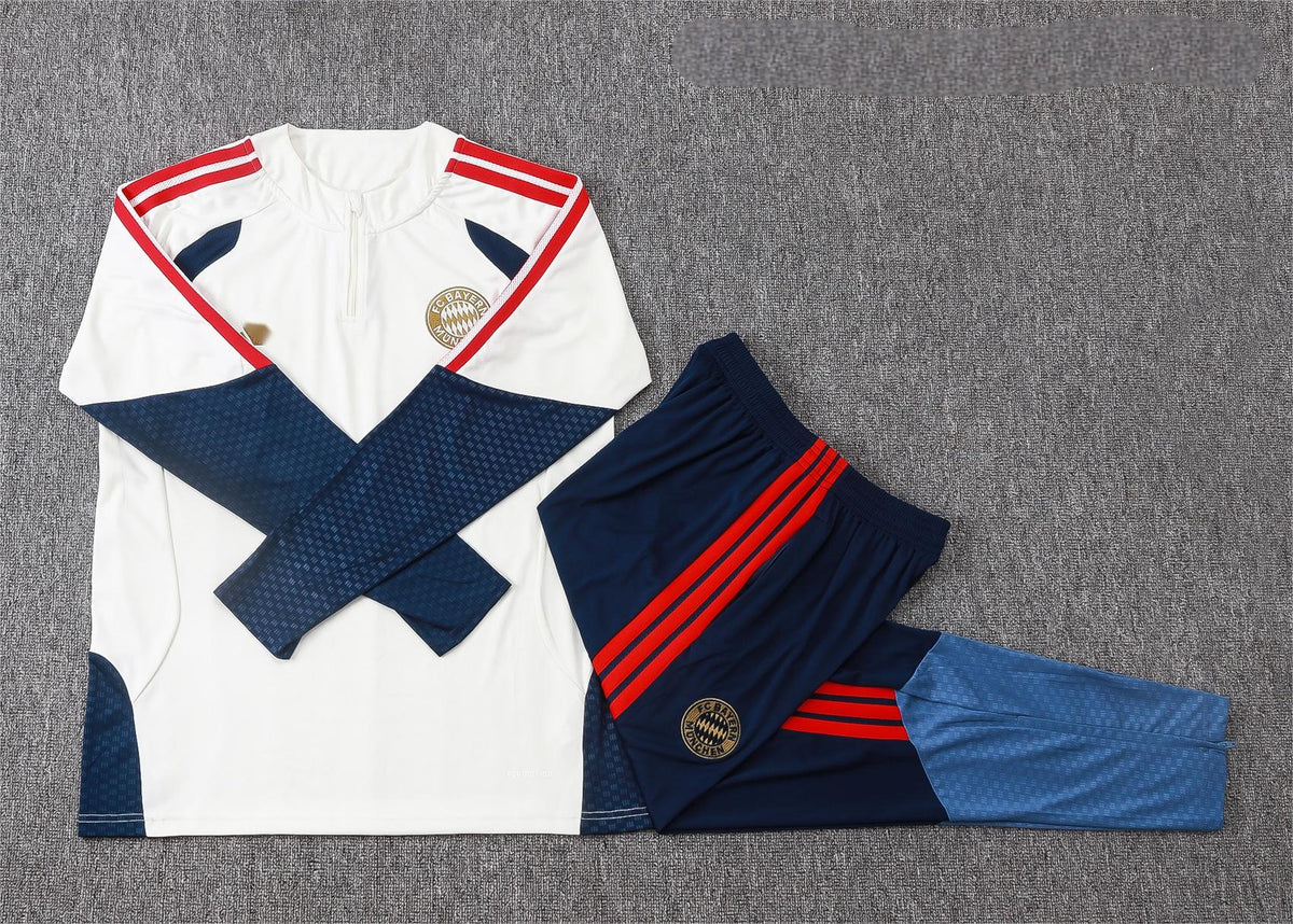 2026-27 Bayern Munich Beige Half Zip Training Suit Adults Or Children