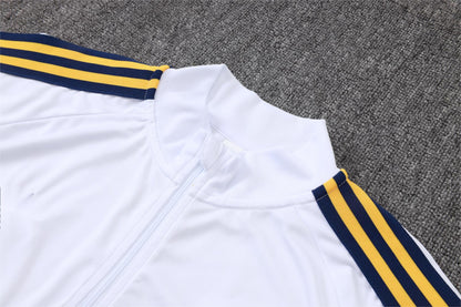 2026-27 Real Madrid White Yellow Ribbon Half Zip Training Suit Adults Or Children