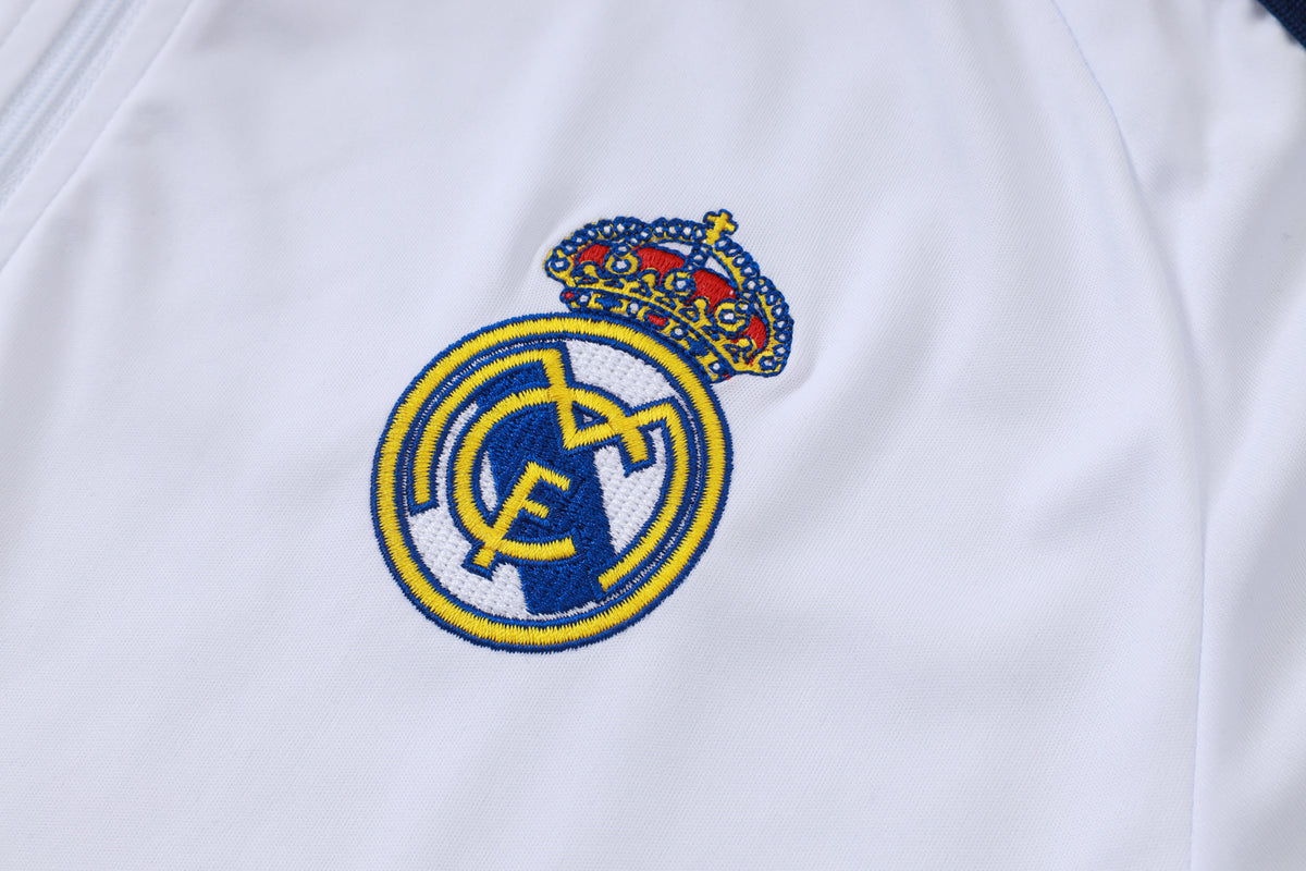 2026-27 Real Madrid White Yellow Ribbon Half Zip Training Suit Adults Or Children