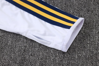 2026-27 Real Madrid White Yellow Ribbon Half Zip Training Suit Adults Or Children