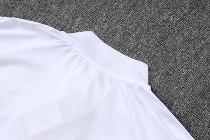 2026-27 Real Madrid White Yellow Ribbon Half Zip Training Suit Adults Or Children