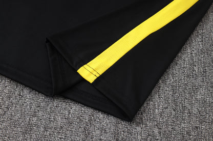 2026 Brazil Black Yellow Half Zip Training Suit Adults Or Children