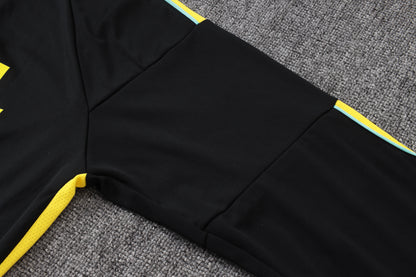 2026 Brazil Black Yellow Half Zip Training Suit Adults Or Children