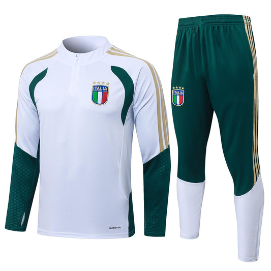 2026 Italy White Half Zip Training Suit Adults Or Children