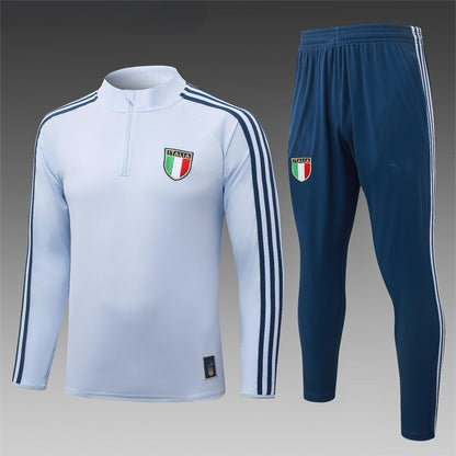 2026 Italy Blue Half Zip Training Suit Adults Or Children