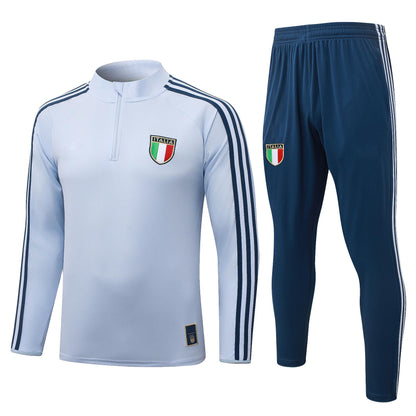 2026 Italy Blue Half Zip Training Suit Adults Or Children