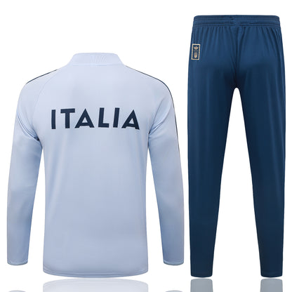 2026 Italy Blue Half Zip Training Suit Adults Or Children
