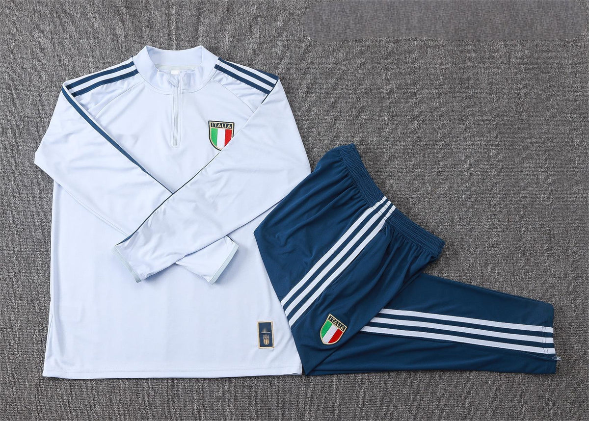 2026 Italy Blue Half Zip Training Suit Adults Or Children