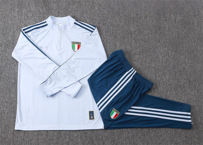 2026 Italy Blue Half Zip Training Suit Adults Or Children