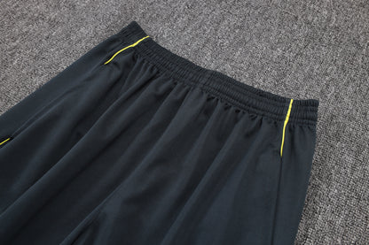 2025-26 Real Madrid Chándal de entrenamiento con cremallera larga, gris oscuro (mangas amarillas) Tallas S-2XL