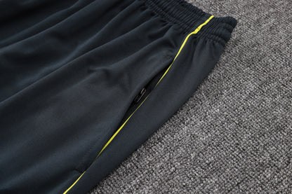 2025-26 Real Madrid Chándal de entrenamiento con cremallera larga, gris oscuro (mangas amarillas) Tallas S-2XL