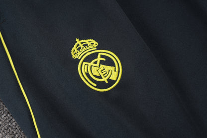 2025-26 Real Madrid Chándal de entrenamiento con cremallera larga, gris oscuro (mangas amarillas) Tallas S-2XL