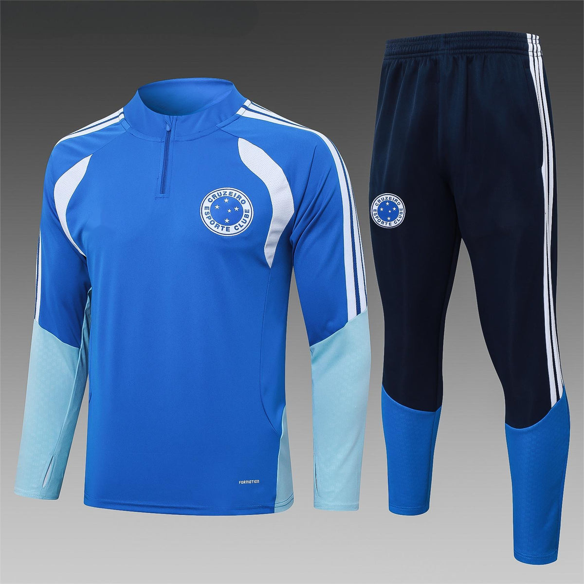 2026-27 Cruzeiro Bright Blue Half Zip Training Suit Adults Or Children