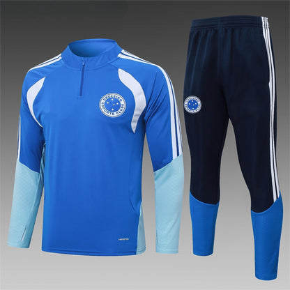 2026-27 Cruzeiro Bright Blue Half Zip Training Suit Adults Or Children