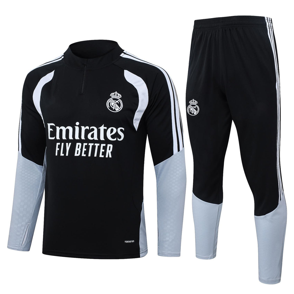 2026-27 Real Madrid Black Half Zip Training Suit Adults Or Children