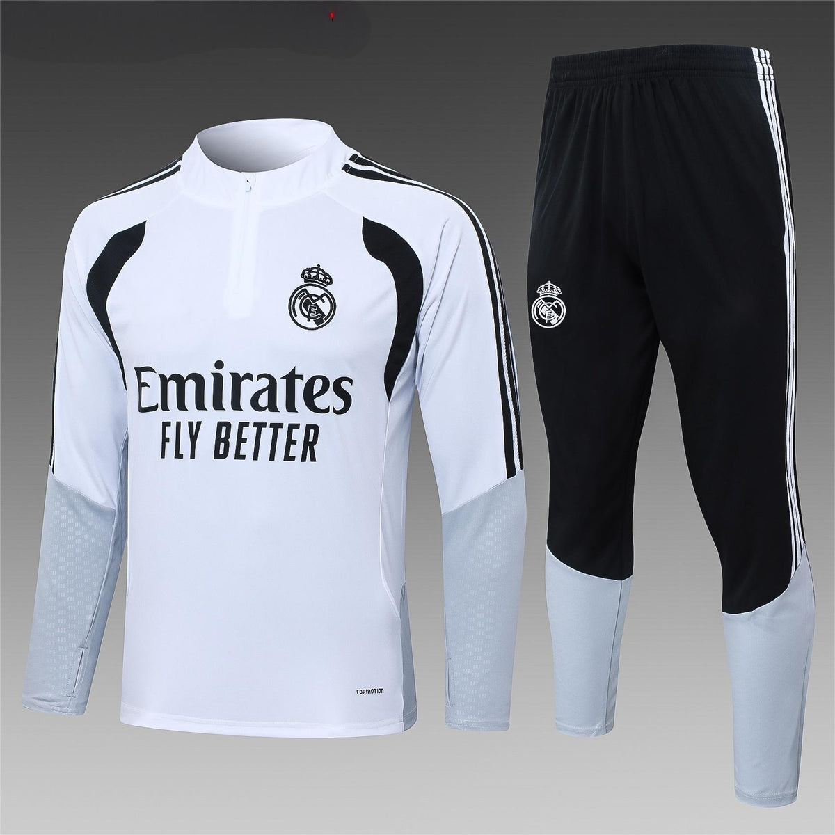 2026-27 Real Madrid White Half Zip Training Suit Adults Or Children