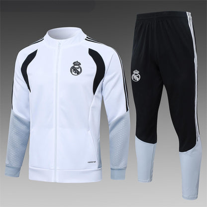 2026-27 Real Madrid White Black Full Zip Training Suit Adults Or Children