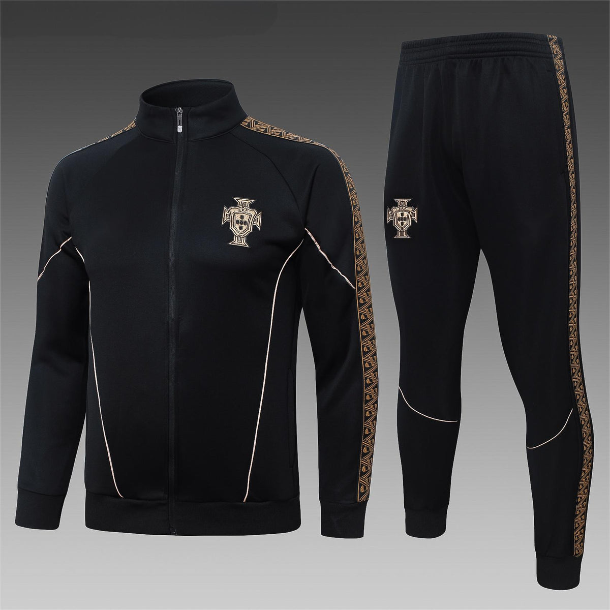 2026 Portugal Black Full Zip Training Suit Adults Or Children