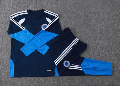 2026-27 Cruzeiro Sapphire Blue Half Zip Training Suit Adults Or Children