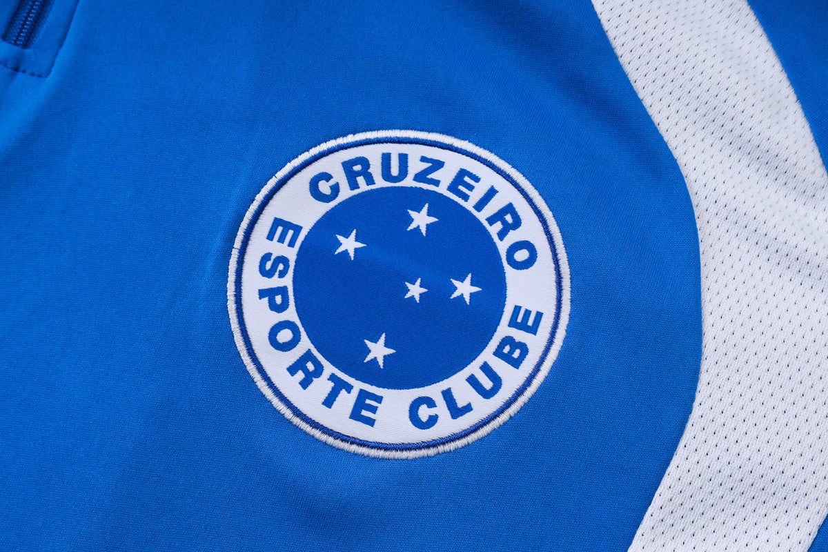 2026-27 Cruzeiro Bright Blue Half Zip Training Suit Adults Or Children