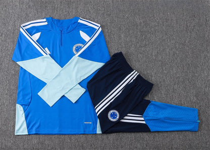 2026-27 Cruzeiro Bright Blue Half Zip Training Suit Adults Or Children