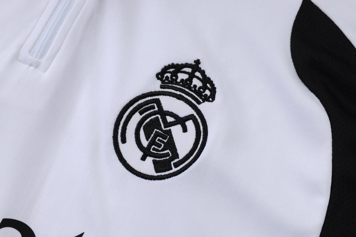 2026-27 Real Madrid White Half Zip Training Suit Adults Or Children