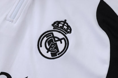 2026-27 Real Madrid White Half Zip Training Suit Adults Or Children