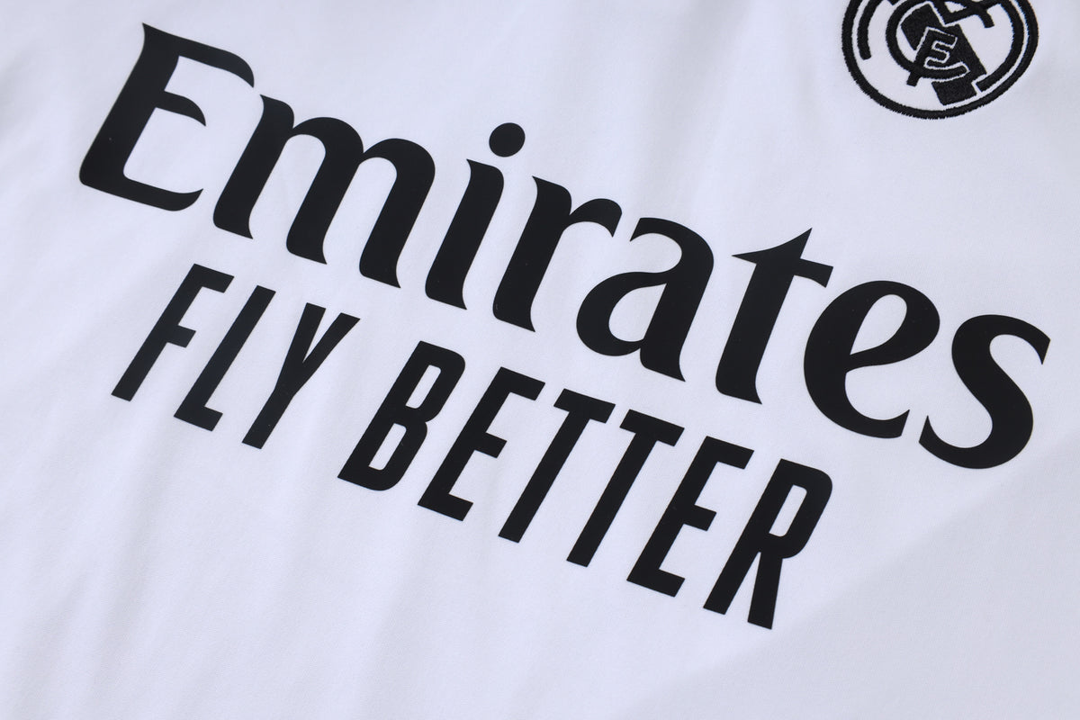 2026-27 Real Madrid White Half Zip Training Suit Adults Or Children