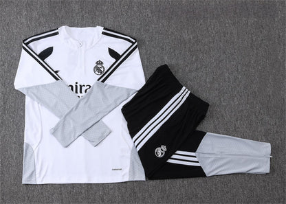 2026-27 Real Madrid White Half Zip Training Suit Adults Or Children