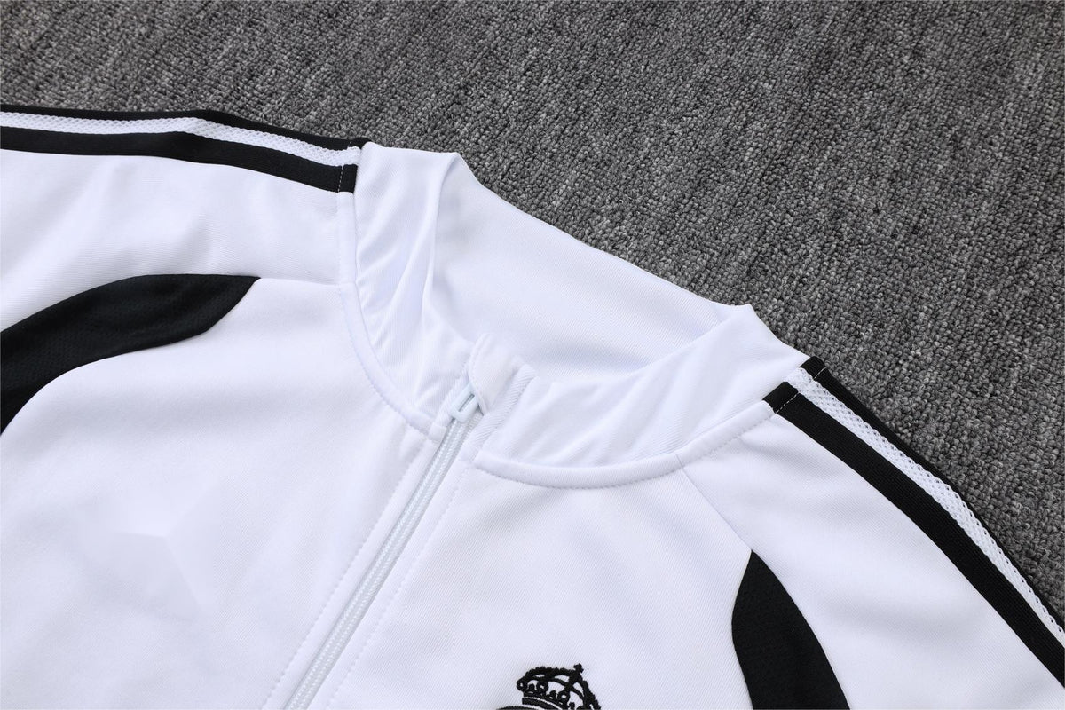 2026-27 Real Madrid White Black Full Zip Training Suit Adults Or Children
